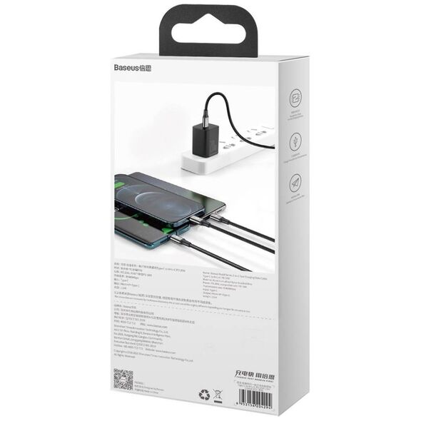 Baseus Rapid Series 3-in-1 cable USB-C For M+L+T 20W 1.5m Black 6953156204294