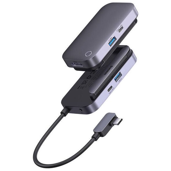 Hub 4in1 Baseus PadJoy Series USB-C to USB 3.0 + HDMI + USB-C PD + jack 3.5mm (Grey) 6932172613945
