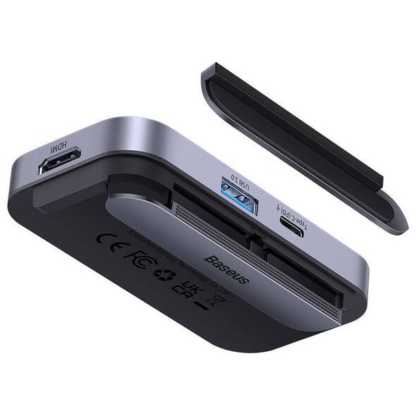 Hub 4in1 Baseus PadJoy Series USB-C to USB 3.0 + HDMI + USB-C PD + jack 3.5mm (Grey) 6932172613945