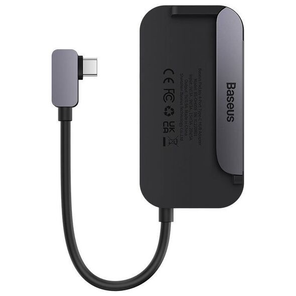Hub 6in1 Baseus PadJoy Series USB-C to USB 3.0 + HDMI + USB-C PD + jack 3.5mm + SD/TF (Grey) 6932172613952