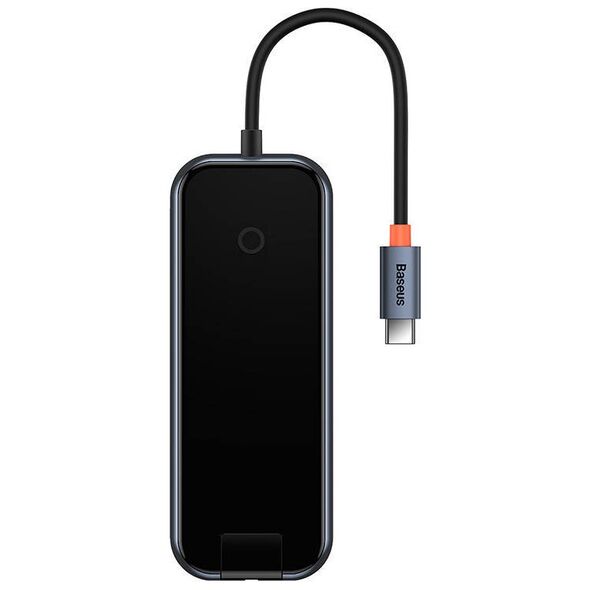 Hub 5in1 Baseus AcmeJoy series USB-C to 2xUSB 3.0 + USB 2.0 + USB-C PD + RJ45 (dark grey) 6932172613907
