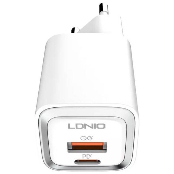 MFi wall charger LDNIO A2318M, USB-C+USB, USB-C to Lightning 20W 6933138700471