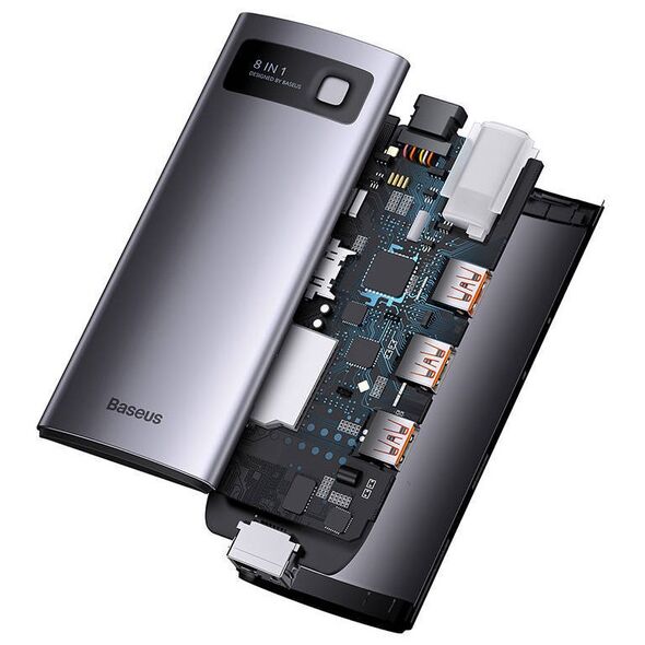 Hub 8in1 Baseus StarJoy Series, USB-C to 3x USB 3.1 + HDMI + USB-C PD + RJ45 + microSD/SD 6932172622169