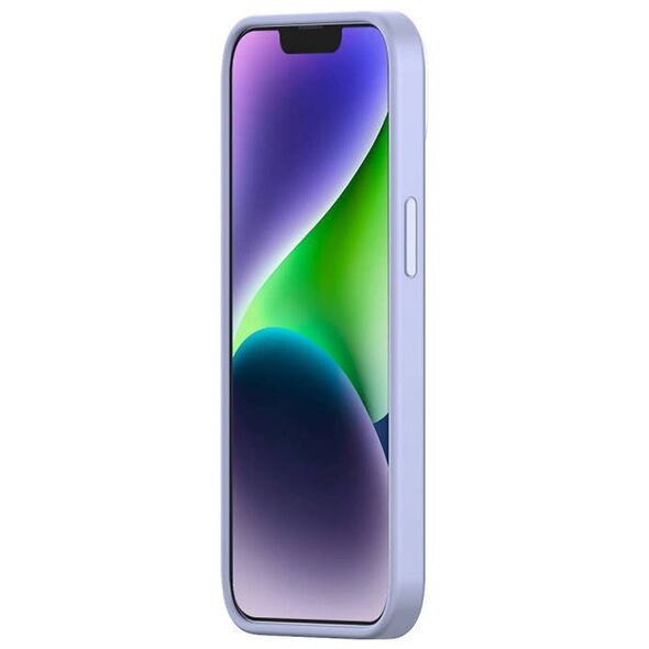 Baseus Liquid Silica Gel Case for iPhone 14 Plus (lavender)+ tempered glass + cleaning kit 6932172622589