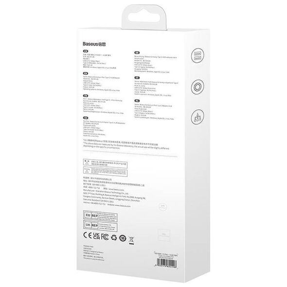 Baseus Hub Adapter 4w1 USB-C na 4xUSB 3.0 (Dark Grey) 6932172624118