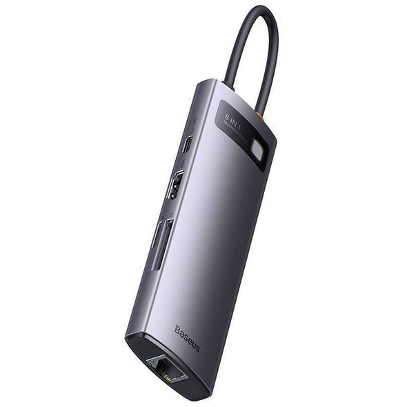 Hub 8w1 Baseus StarJoy Metal Glam Series, USB-C do HDMI + 3 x USB 3.0 + USB-C PD + RJ45 + SD/TF 6932172622152