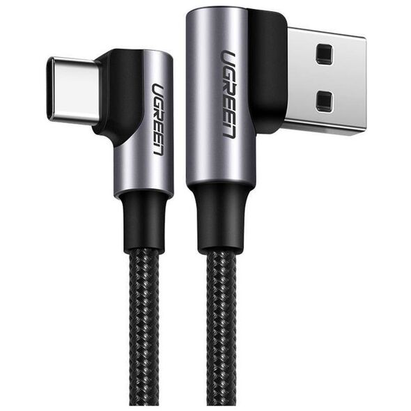 USB-C to USB-A 2.0 Angled Cable UGREEN US176, 3A, 3m (Black) 6957303878758