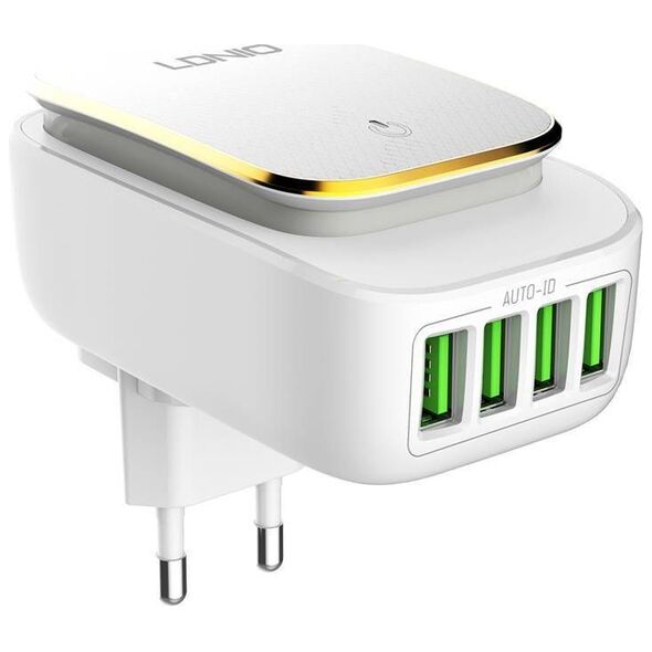 LDNIO A4405 4USB, LED lamp Wall charger + Lightning Cable 5905316142374