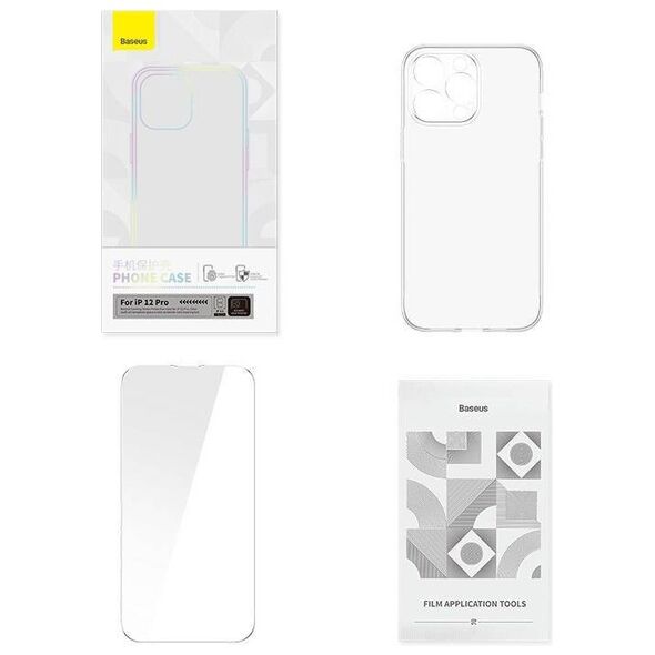 Case IPHONE 12 PRO Baseus Corning & Tempered glass transparent 6932172629755