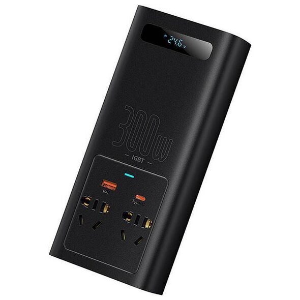 Power Inverter Baseus 300W (24V CN/EU) (black) 6932172629687
