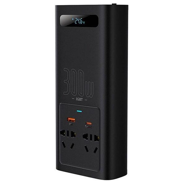 Power Inverter Baseus 300W (24V CN/EU) (black) 6932172629687