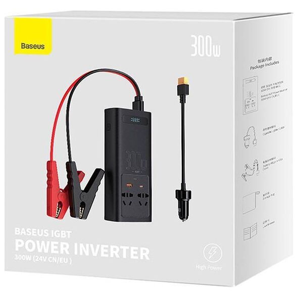 Power Inverter Baseus 300W (24V CN/EU) (black) 6932172629687