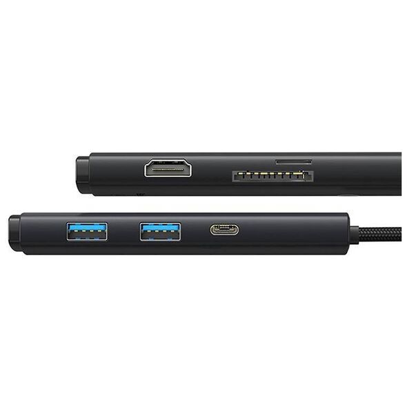 Hub Baseus OS Lite 6-Port (Type-C to HDMI+USB3.0*2+PD+SD/TF) (black 6932172628376
