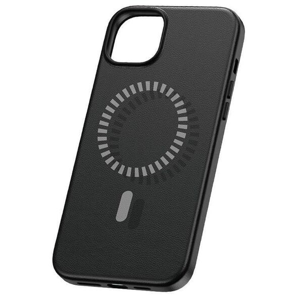 Case APPLE IPHONE 15 PRO MAX Baseus Fauxther Series MagSafe black 6932172641276