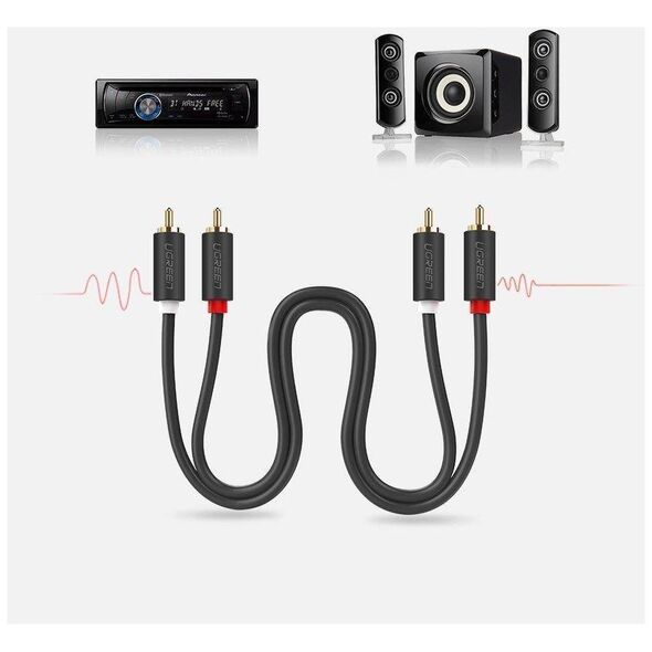 UGREEN 2RCA (Cinch) to 2RCA (Cinch) Cable 5m (black) 6957303815203