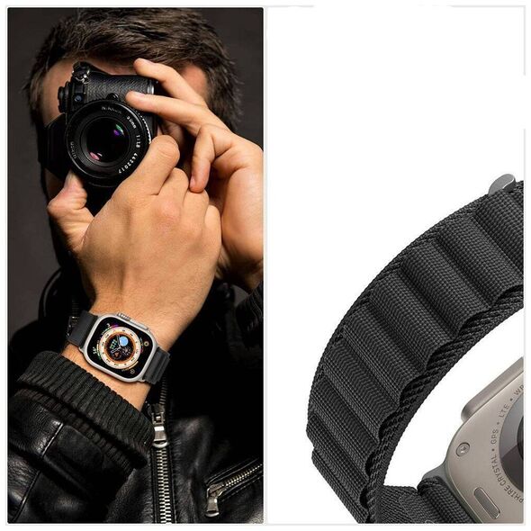 Strap for APPLE WATCH 4 / 5 / 6 / 7 / 8 / 9 / SE / ULTRA 1 / 2 (42 / 44 / 45 / 49 MM) Tech-Protect Nylon Pro Titanium 5906302301539
