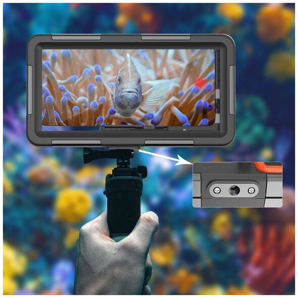 Case Tech-Protect IPX8 Diving Waterproof Case Universal black & orange 5906302310234
