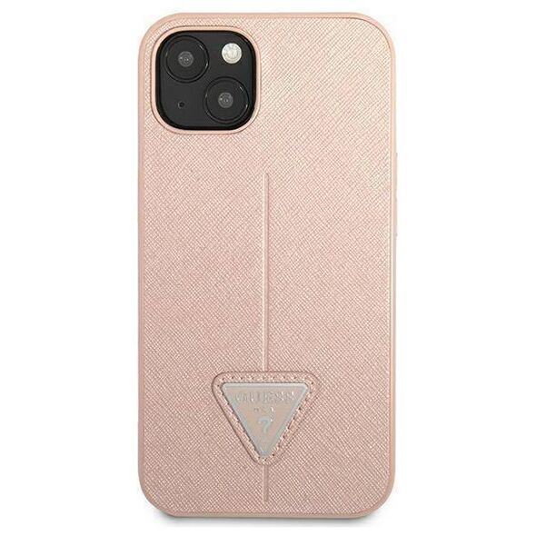 Original Case IPHONE 14 PLUS Guess Hardcase Saffianotriangle Logo (GUHCP14MPSATLP) pink 3666339065492