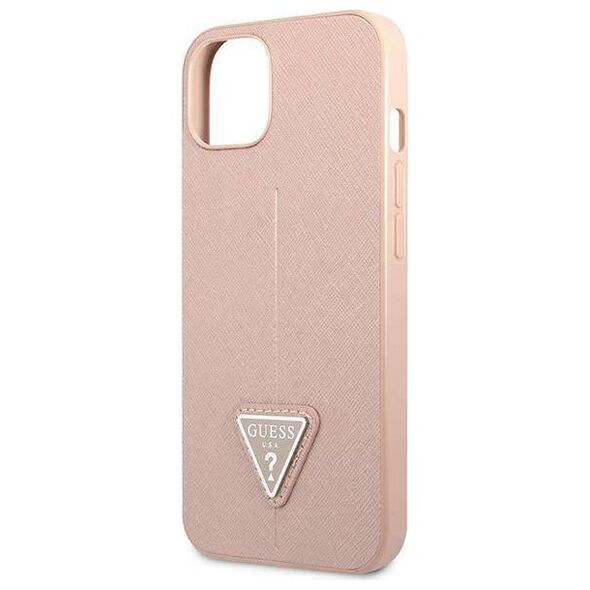 Original Case IPHONE 14 PLUS Guess Hardcase Saffianotriangle Logo (GUHCP14MPSATLP) pink 3666339065492