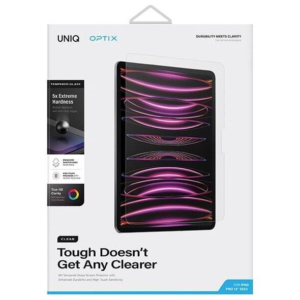 Tempered Glass iPad Pro 13" (2024) UNIQ Optix with Applicator Clear 8886463688953