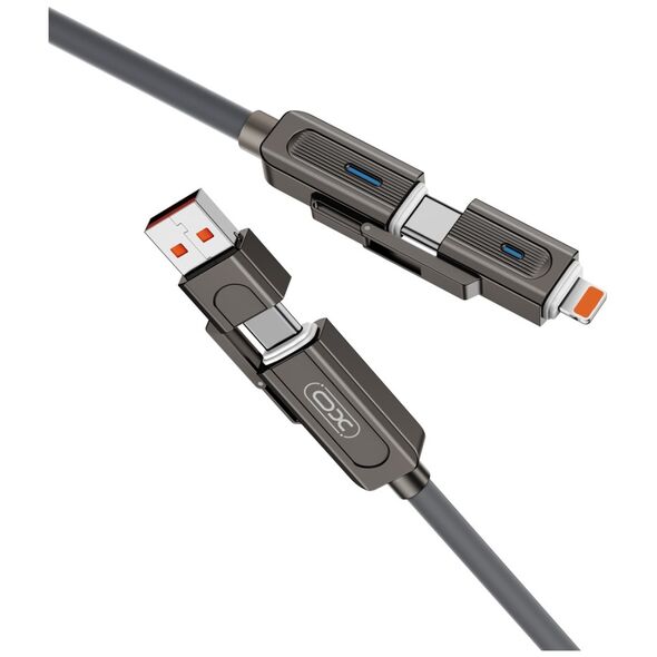 XO cabel NB275 4w1 USB-C - Lightning + USB + USB-C 60W 1,0m szary 6920680857777