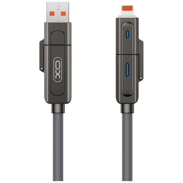 XO cabel NB275 4w1 USB-C - Lightning + USB + USB-C 60W 1,0m szary 6920680857777