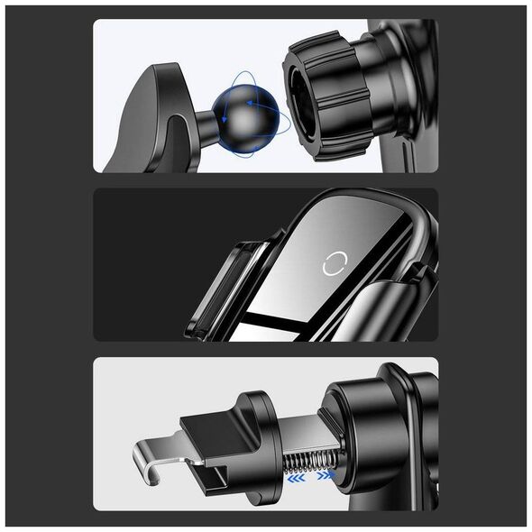 Baseus Light Electric Car Holder with Qi inductive charger (Black) 6953156212466