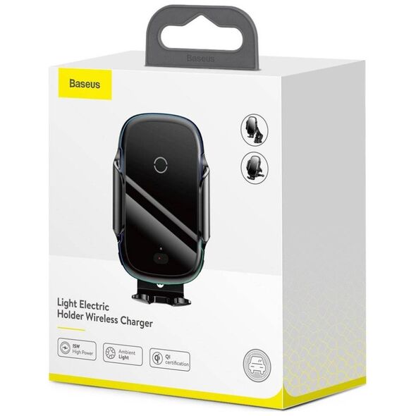 Baseus Light Electric Car Holder with Qi inductive charger (Black) 6953156212466