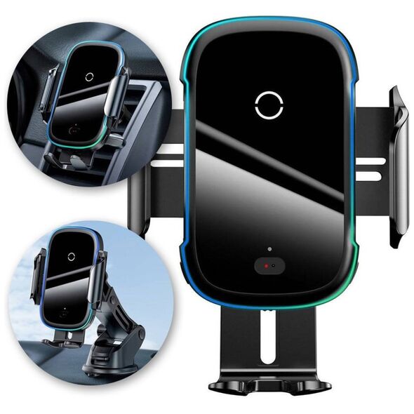 Baseus Light Electric Car Holder with Qi inductive charger (Black) 6953156212466