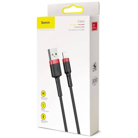 Baseus Cafule Cable USB Lightning 2A 3m (Black+Red) 6953156296312