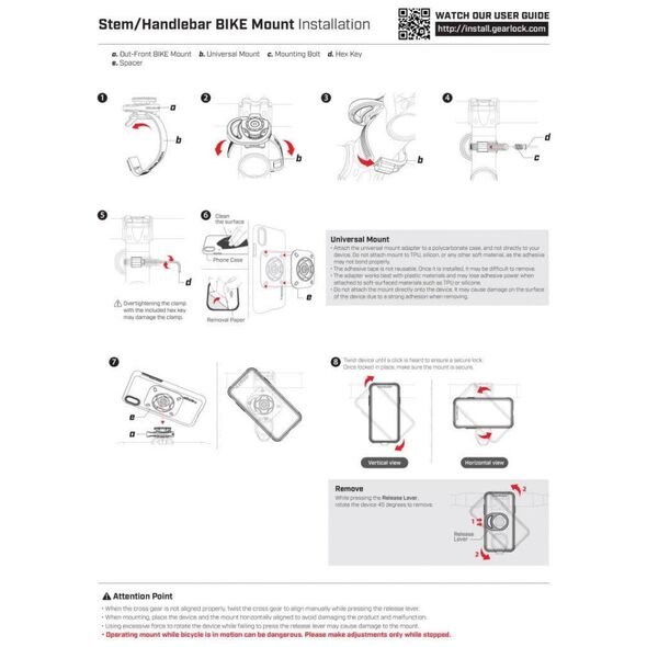 Bicycle Holder for the Handlebar Spigen Gearlock MS100 Handlebar Bike Mount black 8809613765557