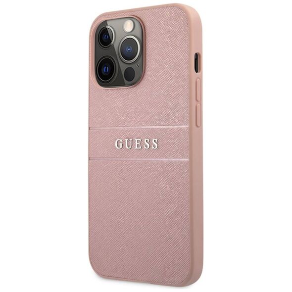 Original Case IPHONE 13 PRO MAX 6,7" Guess Hardcase Saffiano Stripe GUHCP13XPSASBPI pink 3666339023508