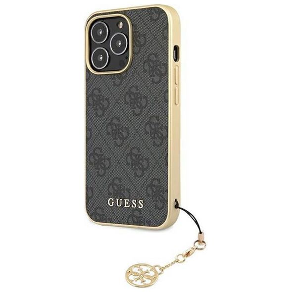 Original Case IPHONE 13 PRO MAX 6,7" Guess Hardcase 4G Charms Collection GUHCP13XGF4GGR grey 3666339033507