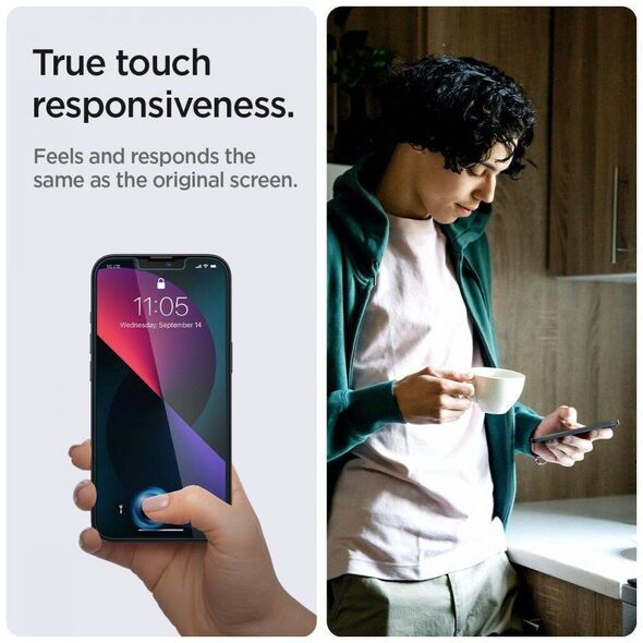 Tempered Glass IPHONE 13 PRO MAX Spigen Glas.tr "EZ Fit" 2-Pack Privacy 8809811851151