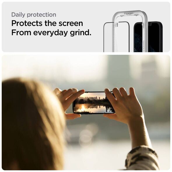 Tempered Glass IPHONE 13 / 13 PRO Spigen ALM Glass FC black 8809811853773