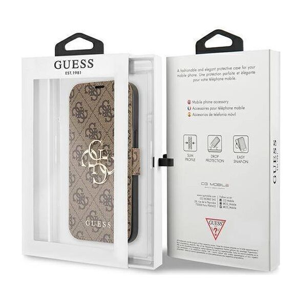 Original Case IPHONE 13 PRO Guess Book 4G Big Metal Logo (GUBKP13L4GMGBR) brown 3666339032623