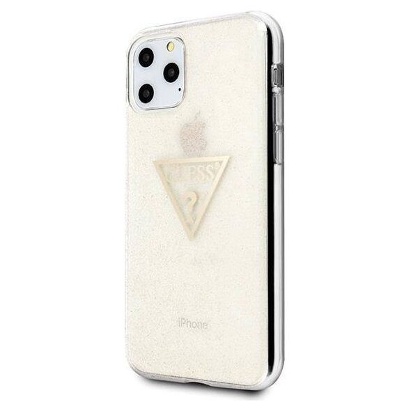 Original Case IPHONE 11 PRO Guess Hard Case Glitter Triangle (GUHCN58SGTLGO) gold 3700740461426