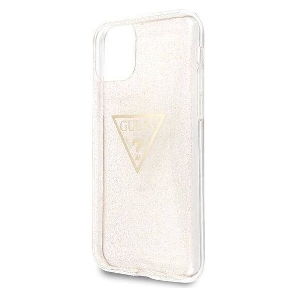 Original Case IPHONE 11 PRO Guess Hard Case Glitter Triangle (GUHCN58SGTLGO) gold 3700740461426
