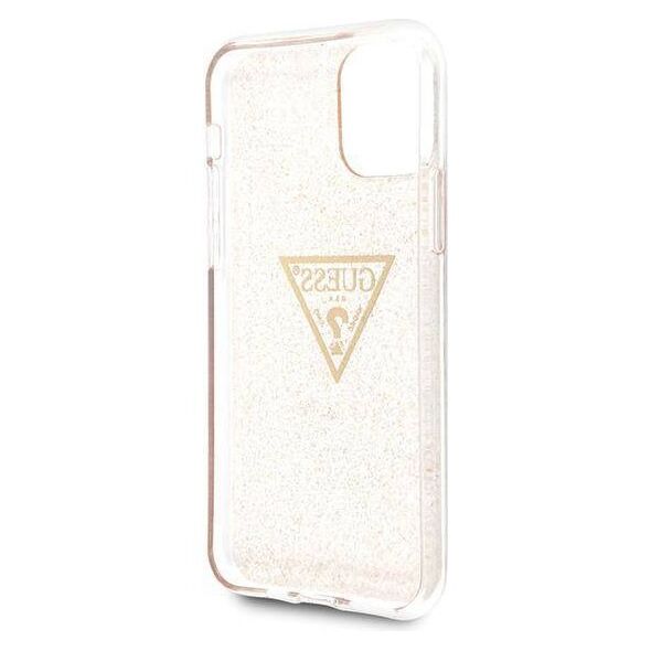 Original Case IPHONE 11 PRO Guess Hard Case Glitter Triangle (GUHCN58SGTLGO) gold 3700740461426