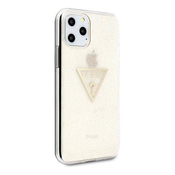 Original Case IPHONE 11 PRO Guess Hard Case Glitter Triangle (GUHCN58SGTLGO) gold 3700740461426