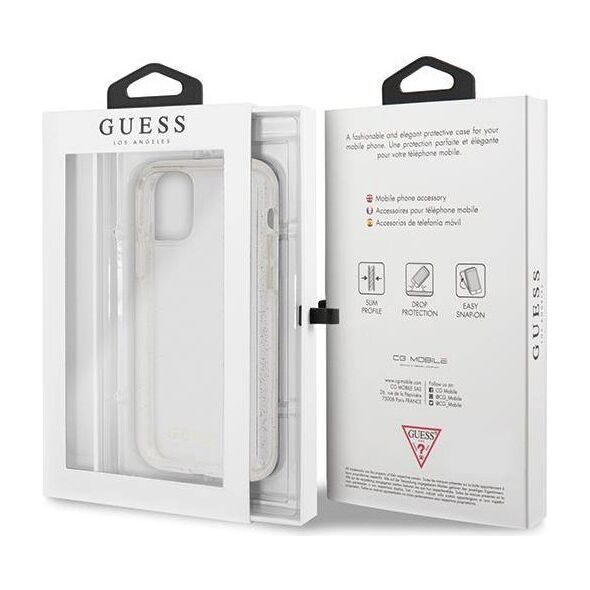 Original Case IPHONE 11 PRO MAX Guess Hard Case Glitter (GUHCN65PCGLSI) silver 3700740476505