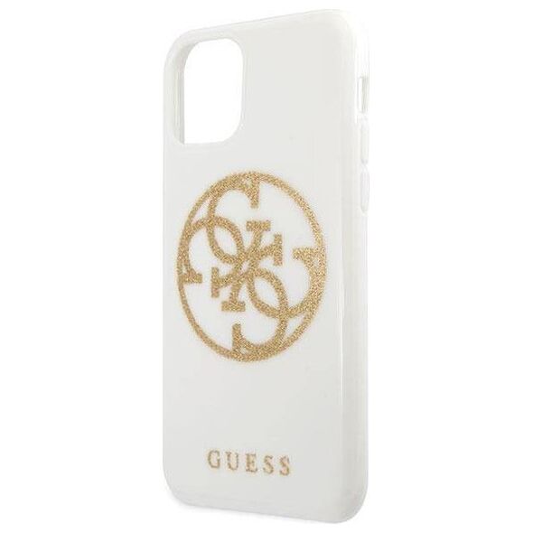 Original Case IPHONE 11 PRO MAX Guess Hard Case Glitter 4G Circle Logo (GUHCN65TPUWHGLG) white 3700740471647