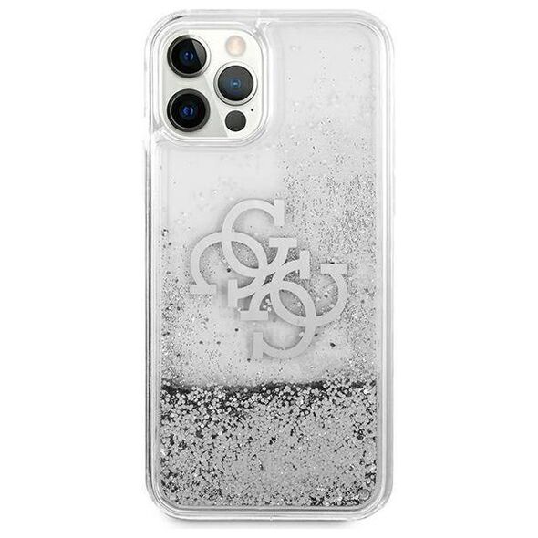 Original Case IPHONE 12 PRO MAX Guess Hardcase 4G Big Liquid Glitter (GUHCP12LLG4GSI) silver 3666339004736