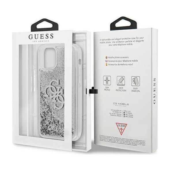 Original Case IPHONE 12 PRO MAX Guess Hardcase 4G Big Liquid Glitter (GUHCP12LLG4GSI) silver 3666339004736