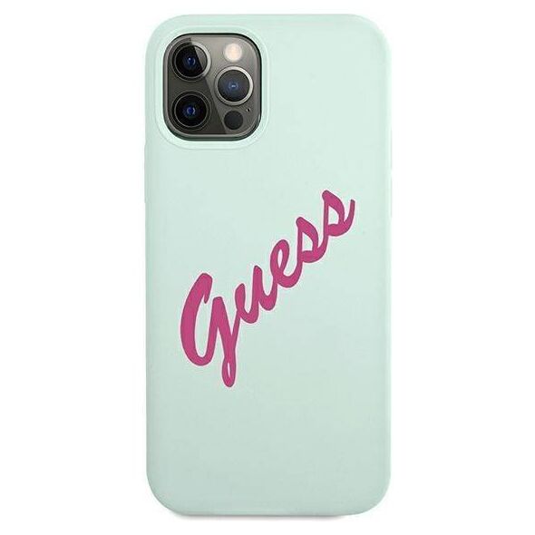 Original Case IPHONE 12 PRO MAX Guess Hardcase Silicone Vintage (GUHCP12LLSVSBF) light blue 3700740495230