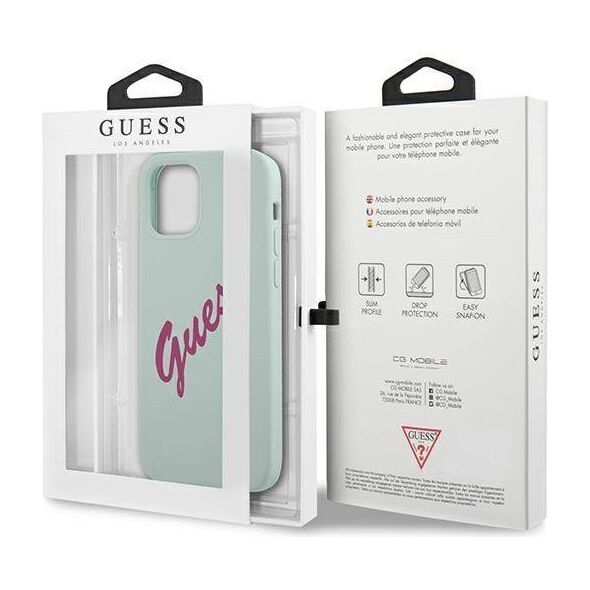 Original Case IPHONE 12 PRO MAX Guess Hardcase Silicone Vintage (GUHCP12LLSVSBF) light blue 3700740495230