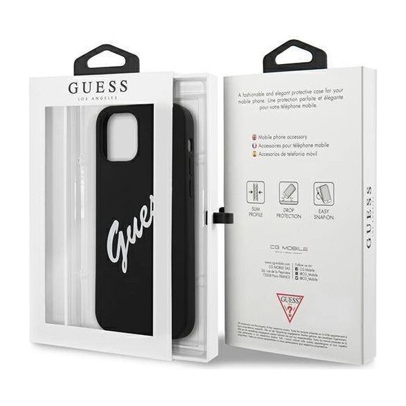 Original Case IPHONE 12 PRO MAX Guess Hardcase Silicone Vintage (GUHCP12LLSVSBW) black 3700740495292