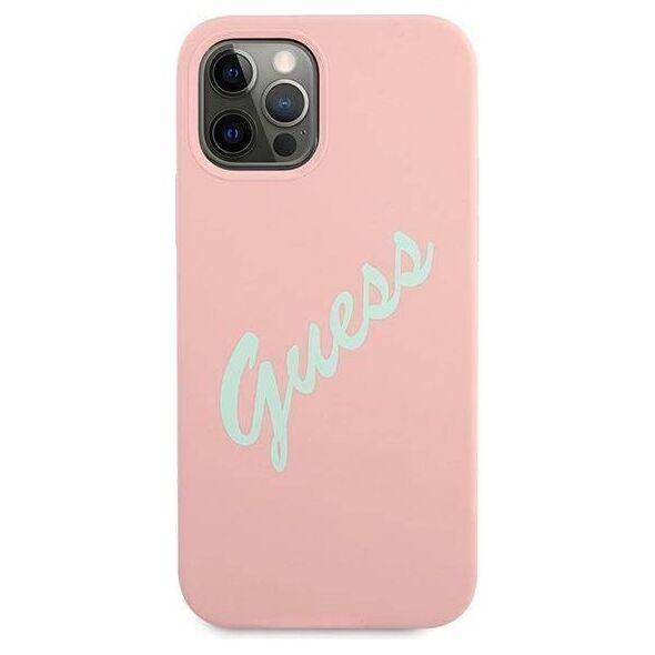 Original Case IPHONE 12 PRO MAX Guess Hardcase Silicone Vintage (GUHCP12LLSVSPG) pink 3700740495209