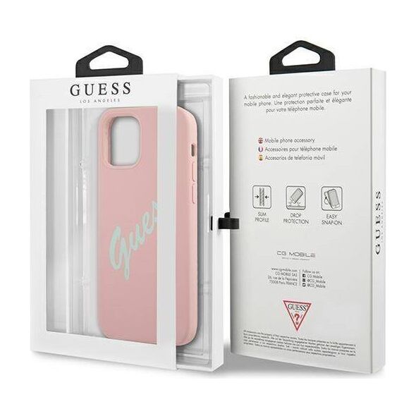 Original Case IPHONE 12 PRO MAX Guess Hardcase Silicone Vintage (GUHCP12LLSVSPG) pink 3700740495209