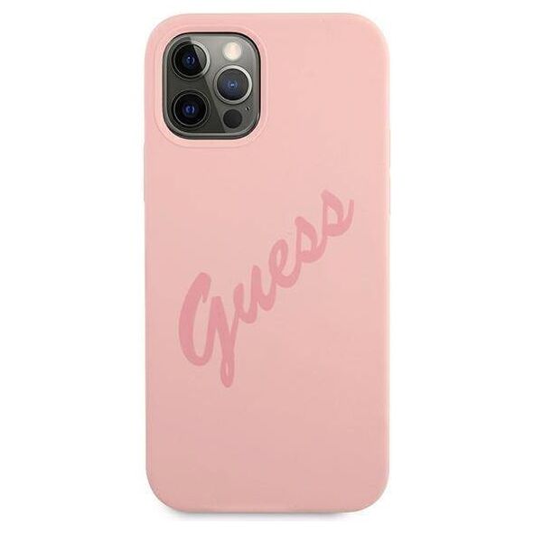 Original Case IPHONE 12 PRO MAX Guess Hardcase Script Vintage (GUHCP12LLSVSPI) pink 3700740495148